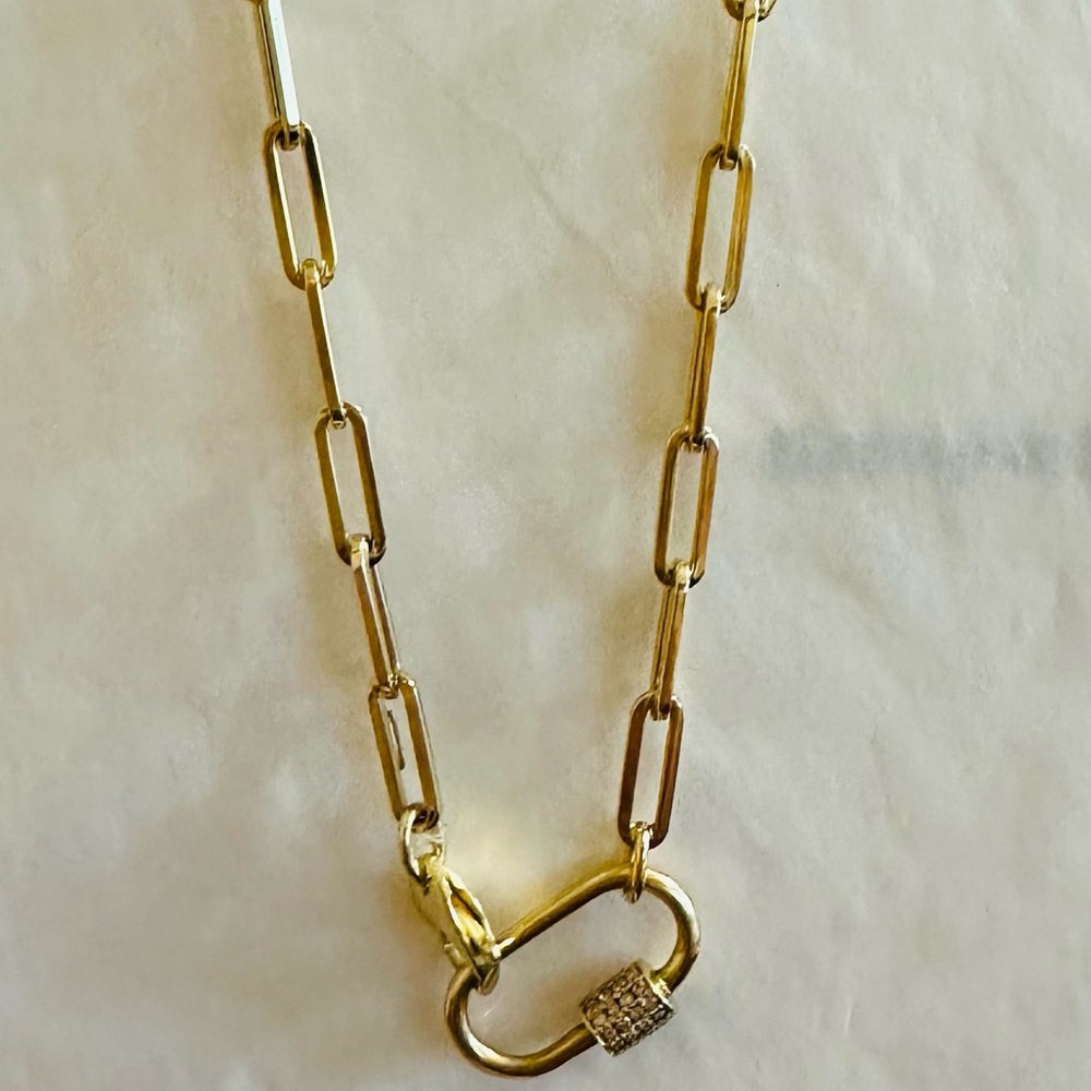 14k gold paperclip chain